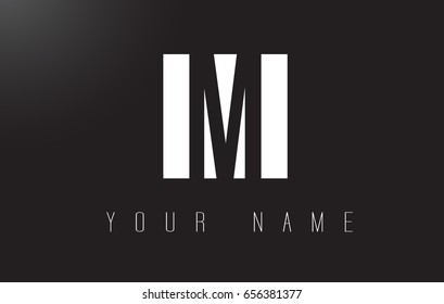 M Letter Logo With Black and White Letters Negative Space Design.