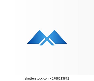 M Letter-Logo mit blauem Farbkonzept