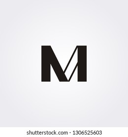 M letter logo with bold shapes and luxury icon. Initial logo concept vector.