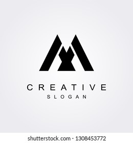 M letter logo with bold shapes and luxury icon. Initial logo concept vector.
