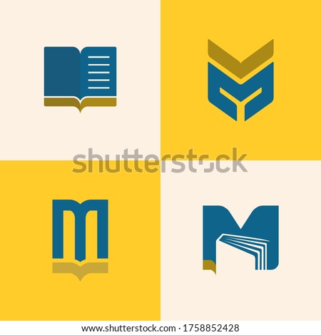 M letter logo for book store, publisher, or reading and writing communities