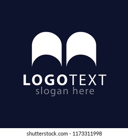 m letter logo bridge icon vector template