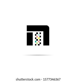 M letter logo check design vector template