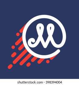 M letter logo in circle with speed line. Font style, vector design template elements for your sport application or corporate identity.