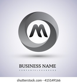 M letter logo in the circle. Vector design template elements for your business or company identity.
