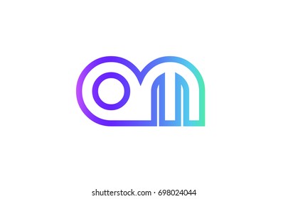 AM A M letter logo combination alphabet vector creative company icon design template modern  pink blue contour line art