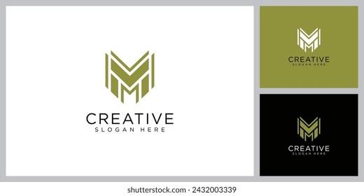 M Letter Logo concept. Plantilla de diseño de emblema Creative Minimal