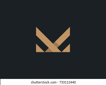 M Letter Logo concept. Creative Line Minimal Monogram emblem design template. Universal elegant icon. Premium Graphic Alphabet Symbol for Corporate Business Identity. Vector element