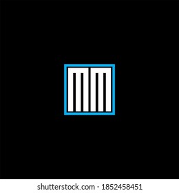 M M letter logo creative design on black color background, mm monogram