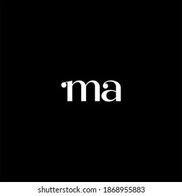 M A letter logo creative design on black color background. ma monogram