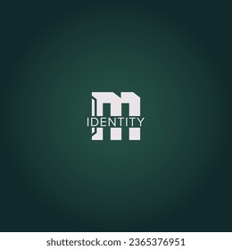  Diseño creativo del logotipo de la letra M con gráfico vectorial, logotipo M simple y moderno.