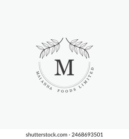 M letter logo with a creative floral concept for company business beauty real estate premium vector