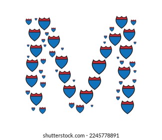 M letter logo decorative design vector template