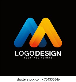 M letter logo design