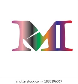 M letra Diseño de logotipos Art con color