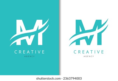 M Letter Logo Design with Background and Creative company logo. Modern Lettering Fashion Design. Vector illustration