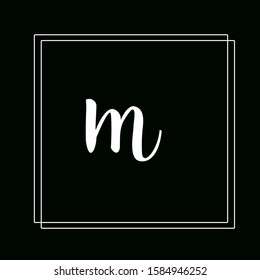 m letter logo design in black background.m letter white color.