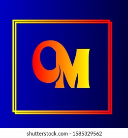 M letter logo design in blue background.