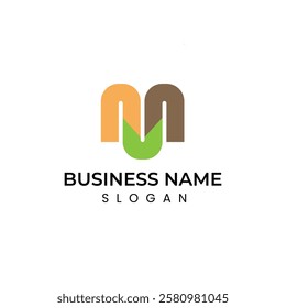 M letter logo design, business logo, eco logo, minimalis modern logo