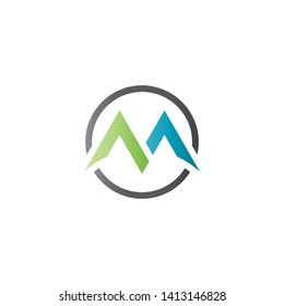 M Letter Logo Design Circle