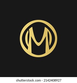 M Letter Logo Design With Circle. Initial Letter M Logo Design Vector Template. Abstract Luxury Circle Letter M Logo Vector