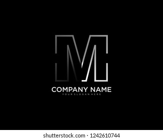 M Letter Logo Design Creative Paper Cut and Serif Font.