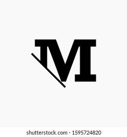 M Letter Logo Design with Creative Cut. simple design. graphic elegant and unique sliced design template Vector. - vector