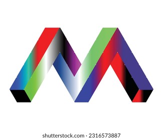 M letter logo design element