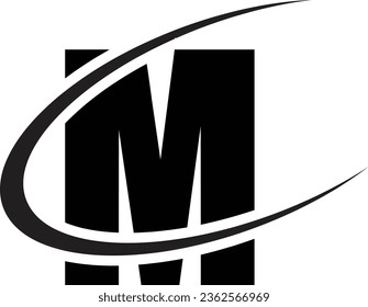 M letter logo design element in black colour