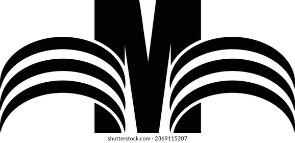 M-Buchstaben-Logo-Design-Element in schwarzer Farbe