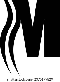 M letter logo design element in black colour