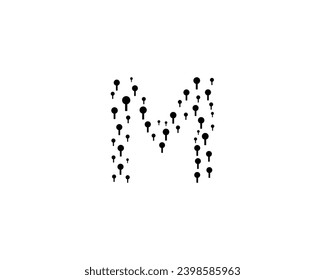 M letter logo design element