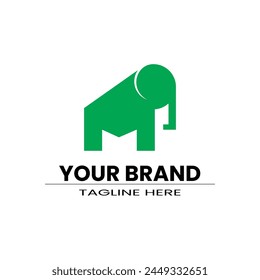 M letter logo design with elephant shape, elephant logo, brand logo