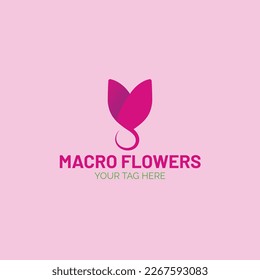 M letter logo design with flower 