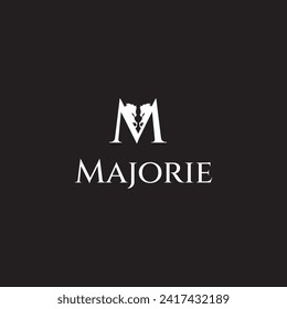 M Letter Logo Design With Horse Elements, Horse Farm Lettermark Logo Design