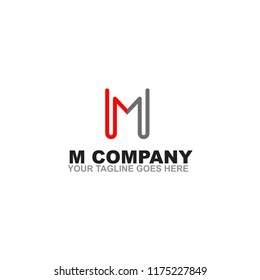 M letter logo design icon vector template