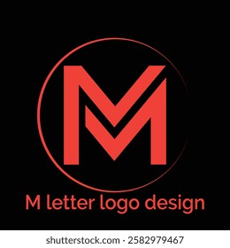 M letter logo design with illustrator