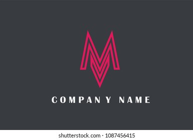 M Letter Logo Design. Line Typography Vector Illustration.