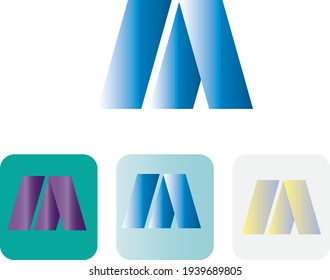Diseño de logotipo de letra M e icono de monograma