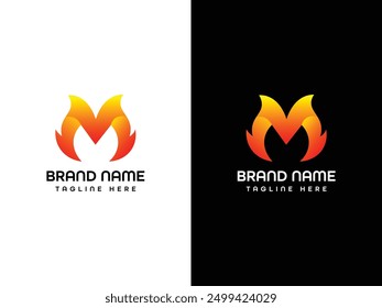 Monograma de diseño de logotipo de letra M