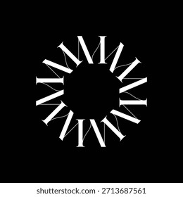 Diseño del logotipo de la letra de M, monograma de M, logotipo de M, logotipo circular