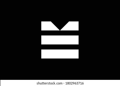 M letter logo design on luxury background. M monogram initials letter logo concept. ME icon design. EM elegant and Professional letter icon design on black background. M ME EM