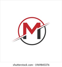 M letter logo design on white background. M creative initials letter logo concept. M letter design. 
M RED and gray letter design on white background. 