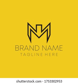 diseño del logotipo de mi letra. mi letra diseño del logotipo inmobiliario. vector de logotipo de doble m.