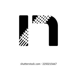 M Letter Logo Design Simple Black Letter Concept Illustration