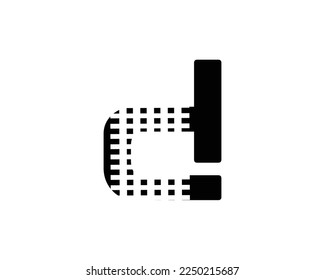 Diseño de logotipo M Carta negra simple Ilustración de concepto de letra negra