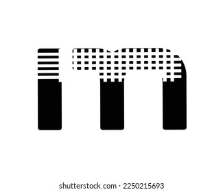 M Letter Logo Design Simple Black Letter Concept Illustration