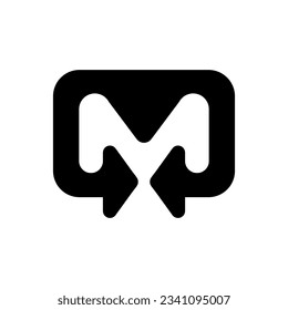 M letter logo design for technology company