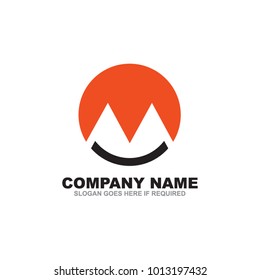 M letter logo design template
