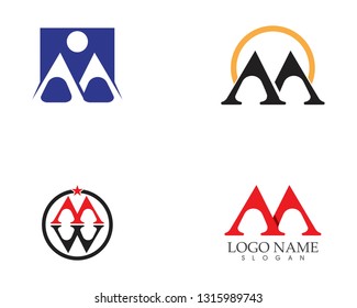 M letter logo design template